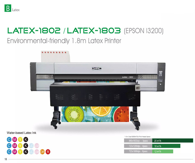1.8m Oric Latex-1802&1803 Latex Printer