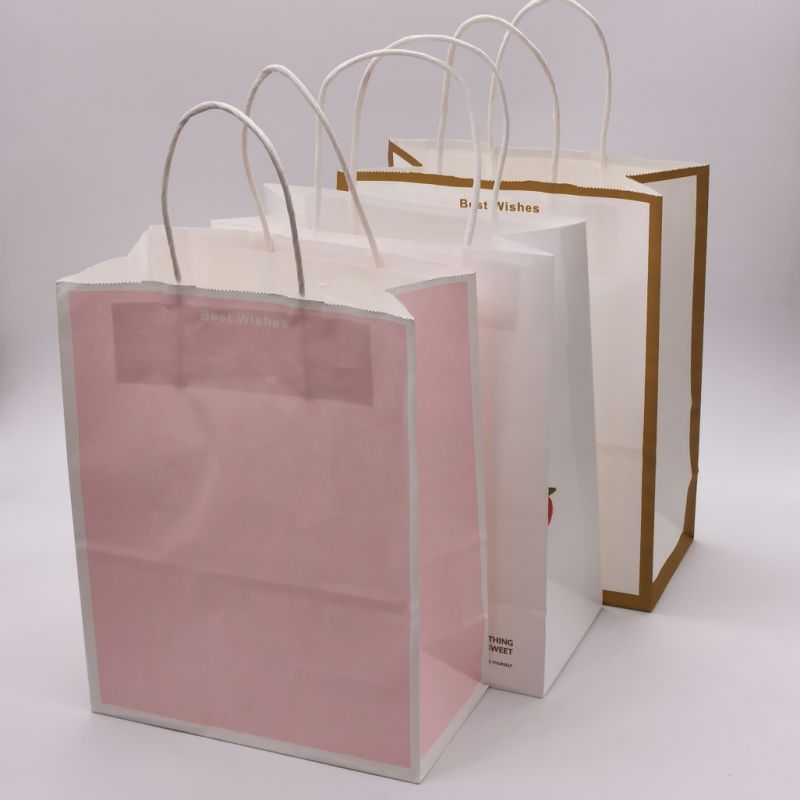 Gift Paper Brown Paper Bag with Handles Shopping Bags