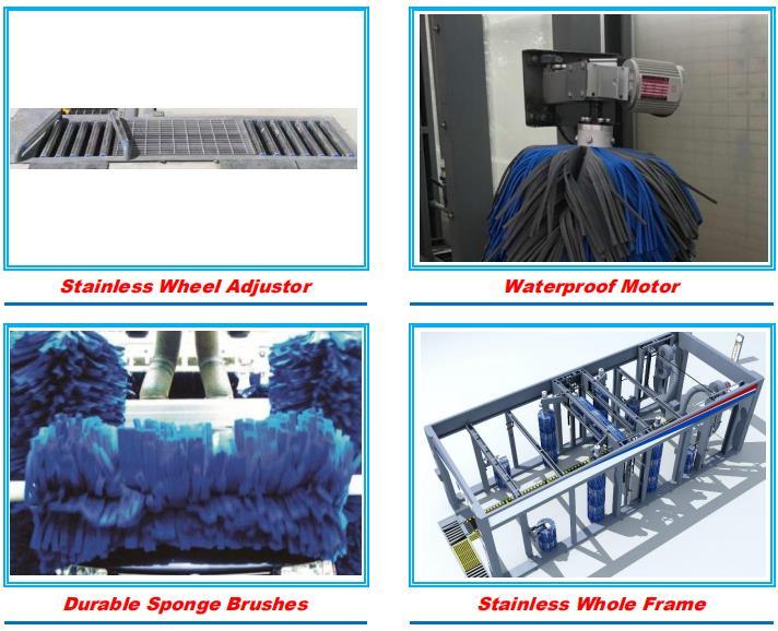 Tunnel Car Washing Machine/ Automated Tunnel Car Washer Equipment with Nine Brushes