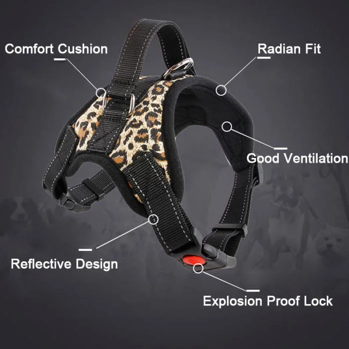 Adjustable Nylon Dog Harness Vest Breathable Mesh No Pull Dog Harness Set Pet Product