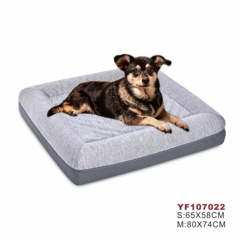 Comfy Gray Oxford Cooling Fabric Cool Touch Feel Pet Dog Bed Cushion