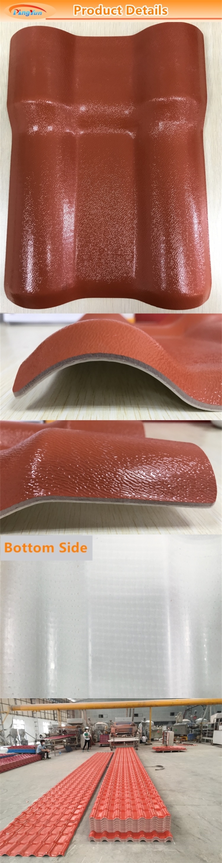 Heat Insulation PVC Roof Tiles for Prefab Houses