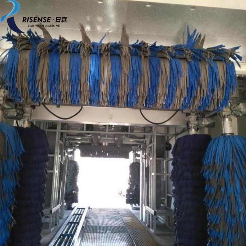 9 brushes tunnel car washing system with drying system