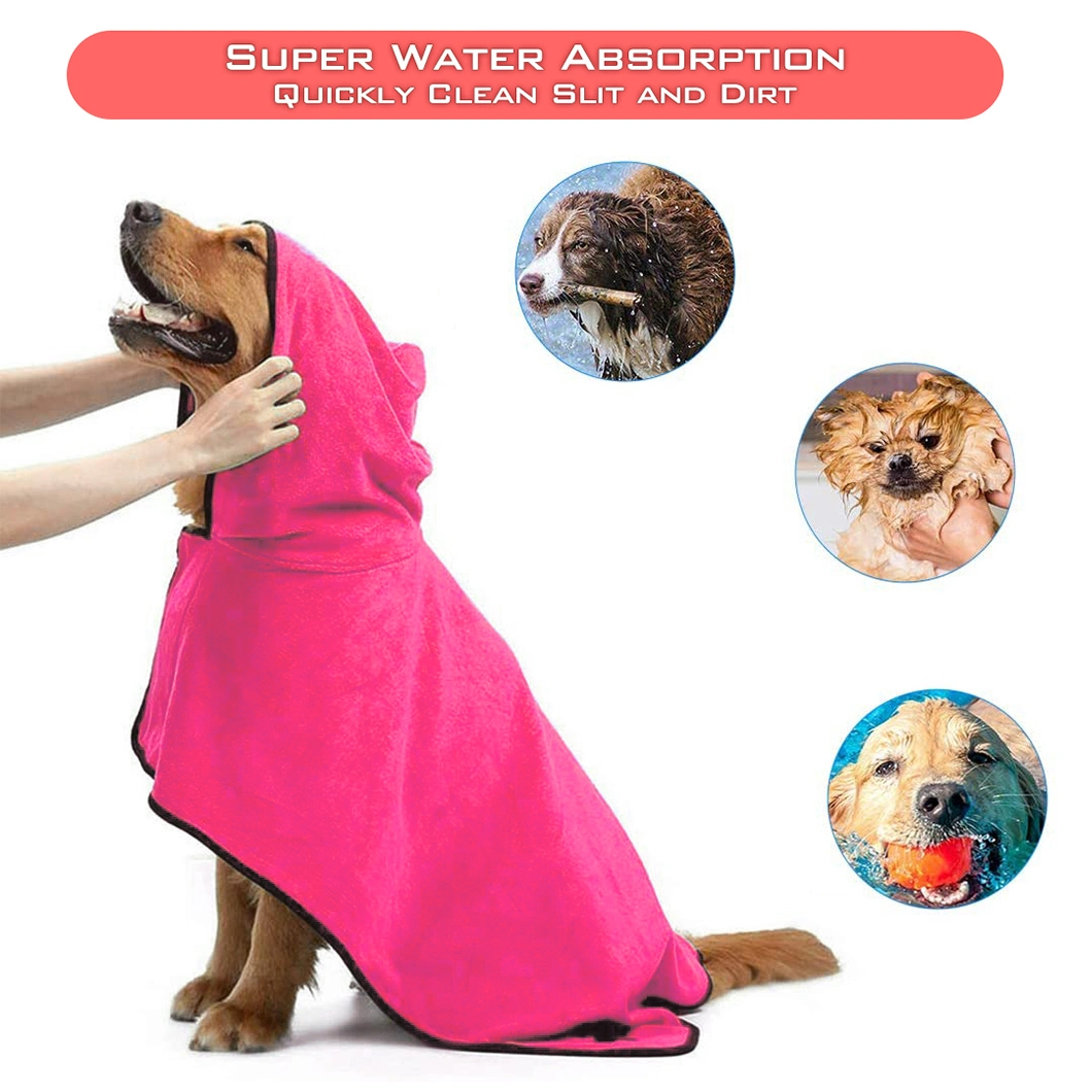 Super Absorbent Soft Towel Robe Dog Cat Bathrobe Grooming Fast Dry Dog Products