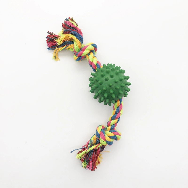Pet Products Cotton Polyester Rope Rubber Chew Play Toy for Dogs and Cats