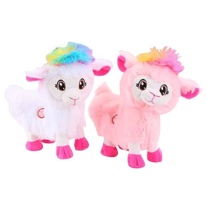 Dancing Talking Cartoon Building Blocks Electronic Sheep Plush Stuffed Toys