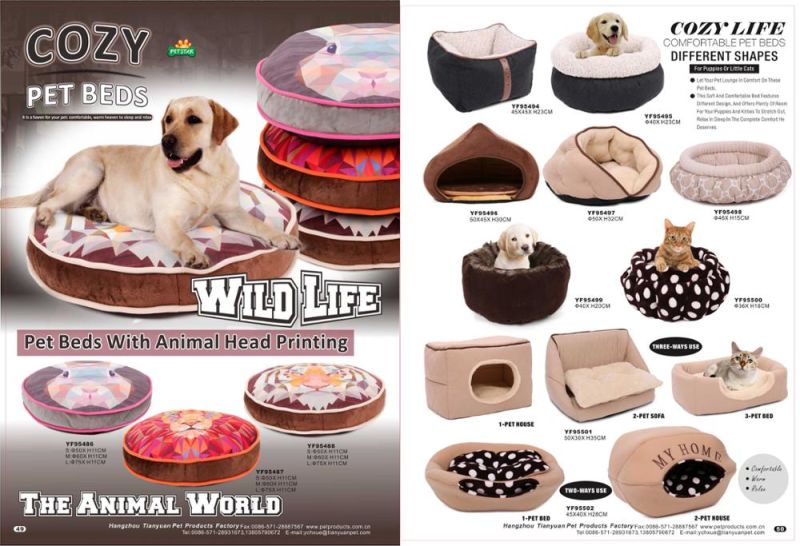 China Factory Beautiful Animal Head Printing Cozy Pet Beds