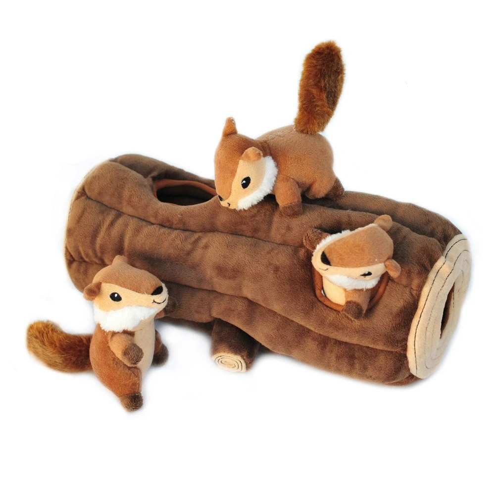Plush Squirrel Squeaky Hide and Seek Dog Toy Pet Toy