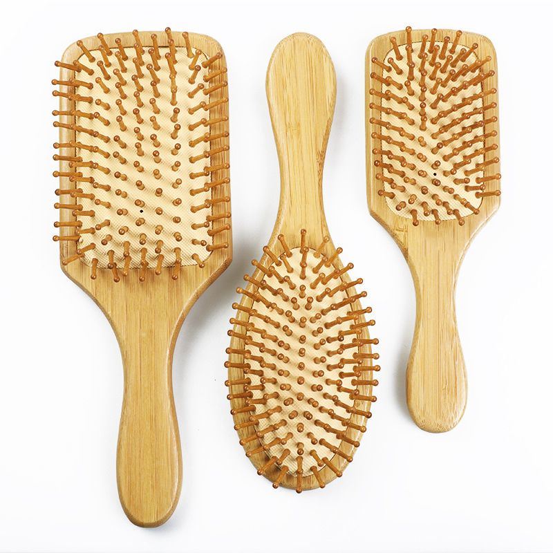 Eco Friendly Bamboo Hair Brush Natural Wooden Bamboo Hairbrush Anti-Static Hair Comb Organic Hairbrush