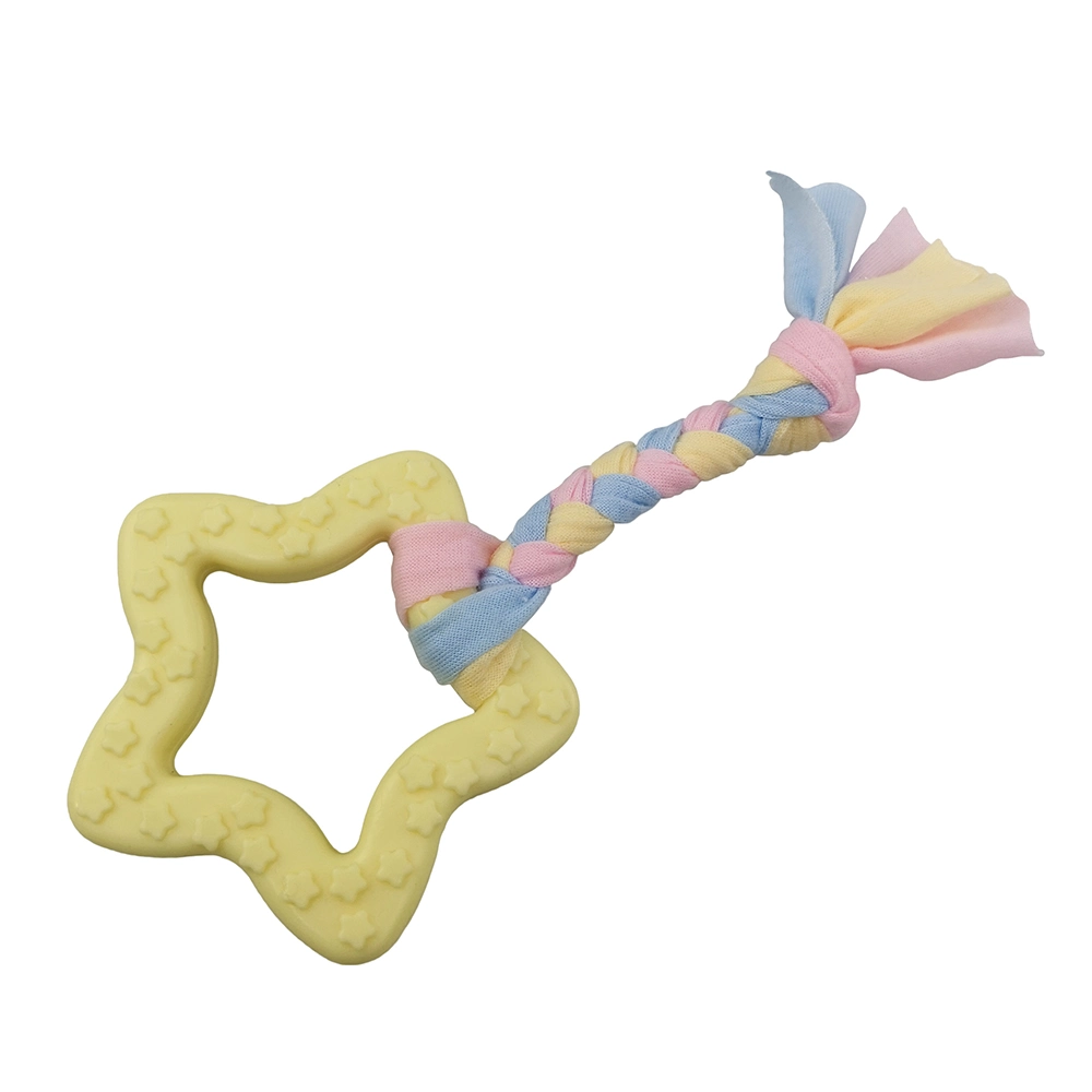 TPR Pet Chew Toy with Colorful Rope (Star Shape)