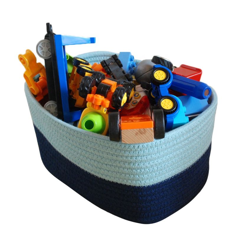 Foldable Cotton Rope Storage Bin for Toys and Cloths
