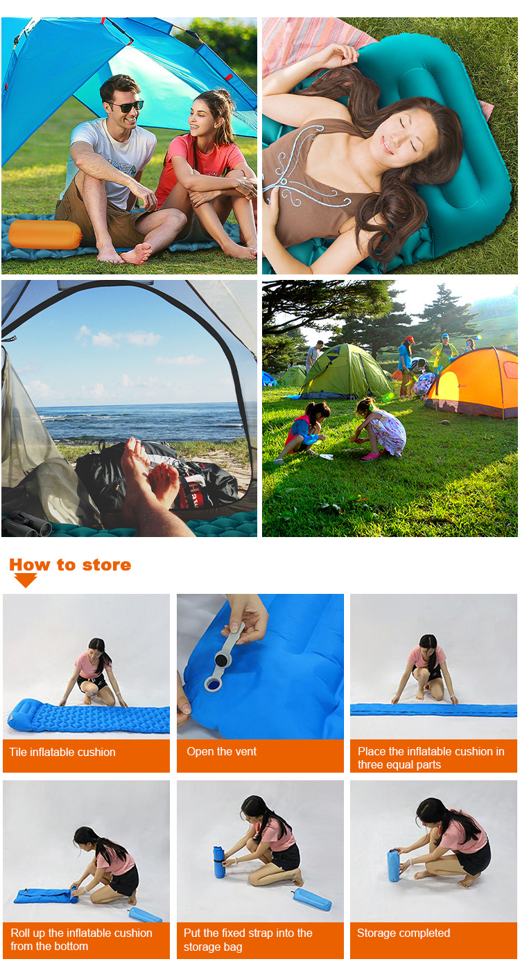 New Ultralight Air Sleeping Pad Self-Inflating Sleeping Pad with Pillow