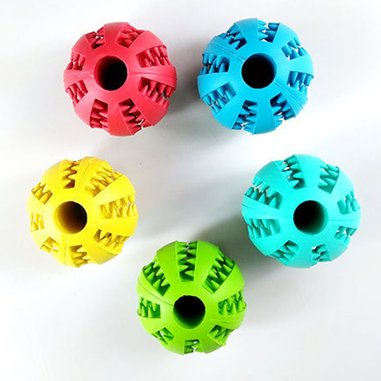 Pet Chewing Toy Ball Dog Food Treat Feeder for Tooth Cleaning
