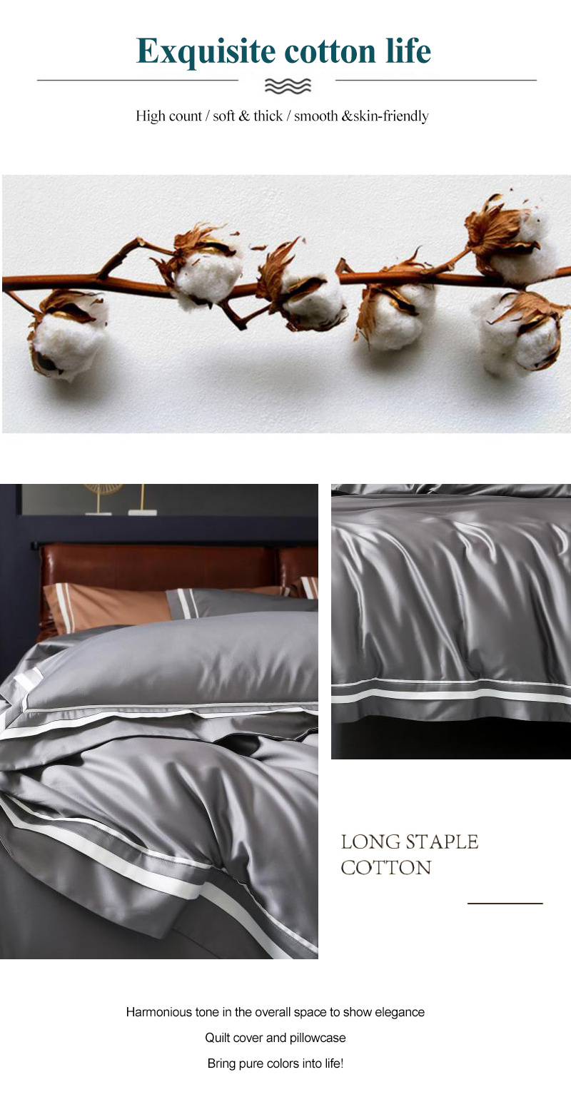 Factory Price Double Bed Soft Bedding Modern Design 1000 Thread Count