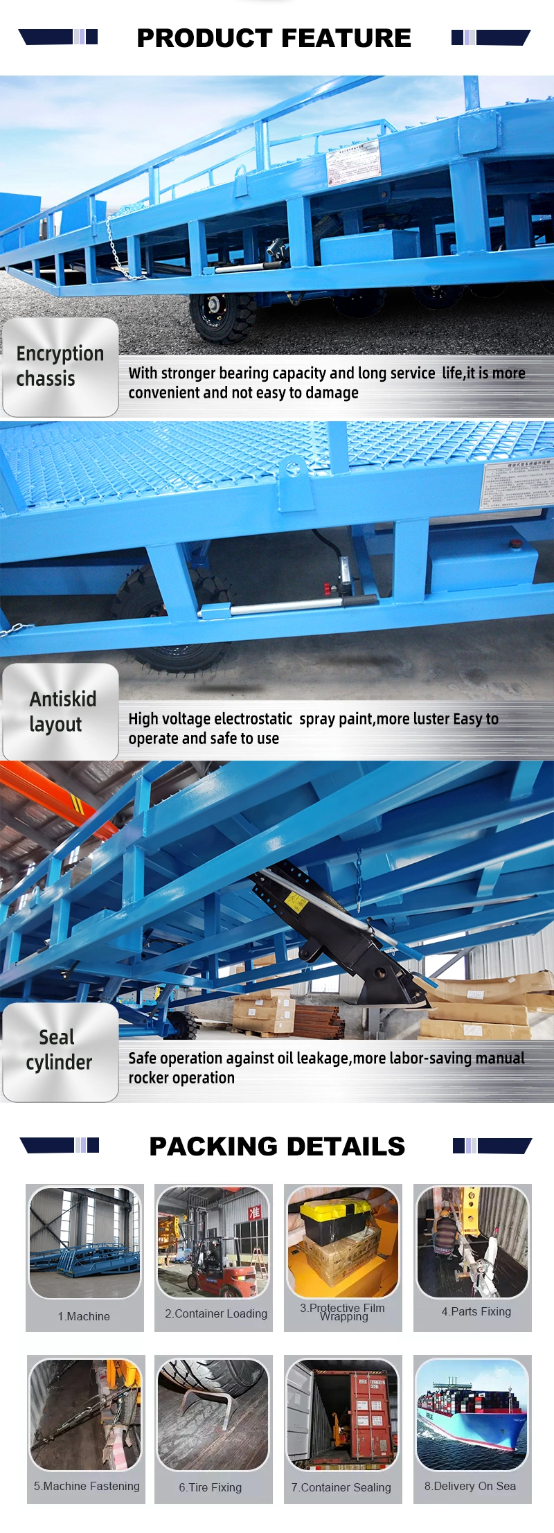 Mobile Yard Ramp Moveable Hydraulic Container Loading Ramp Manual Forklift Ramp