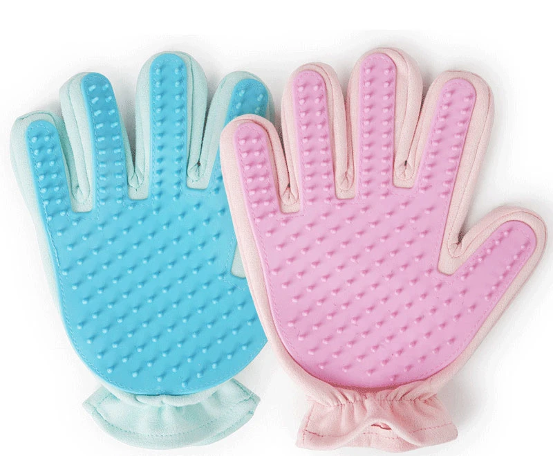 Rubber Right Hand Massage Five-Finger Brush Cats Dogs Bathing Hair Removal Pet Gloves