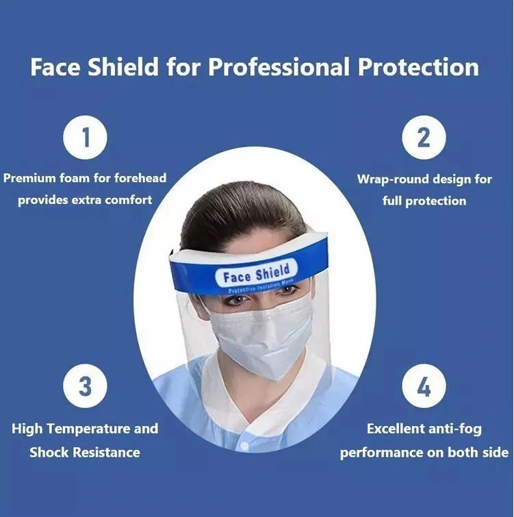 China Products/Suppliers Plastic Clear Pet Anti Fog Protective Face Shield