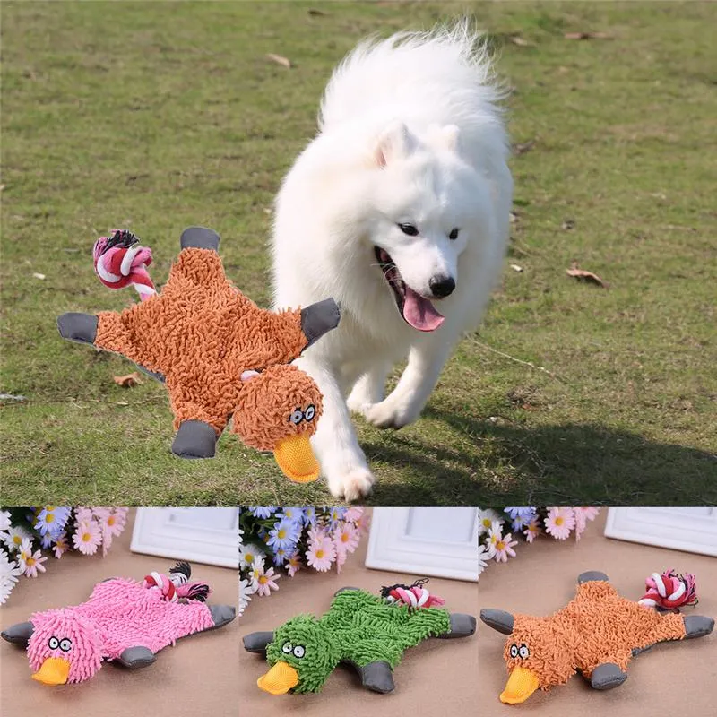 Duck Making Sound Plush Dog Puppy Chew Toys Training Teething Toys