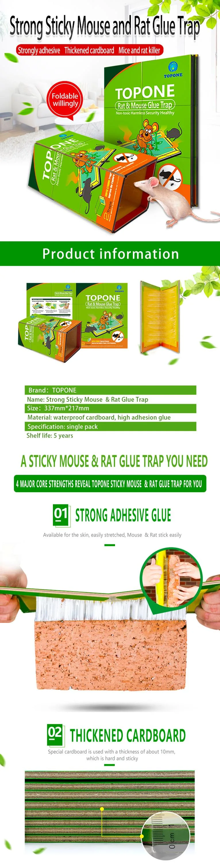 Mouse Rat Sticky Mice Glue Board Trap for Stick Mice