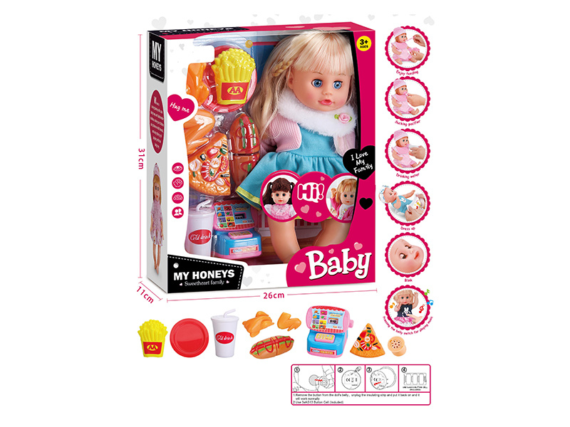 Lovely 14'inch Baby Toys Blinking Eyes Baby Doll Toys