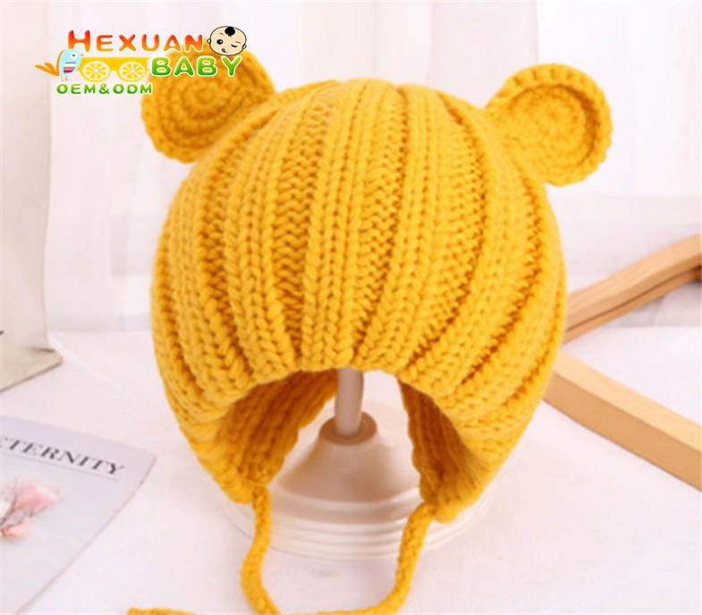 Kids Winter Hats Ears Girls Boys Children Warm Hats Baby Knitted Cute Hat for Girl Boy