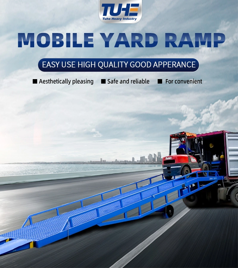 Mobile Yard Ramp Moveable Hydraulic Container Loading Ramp Manual Forklift Ramp