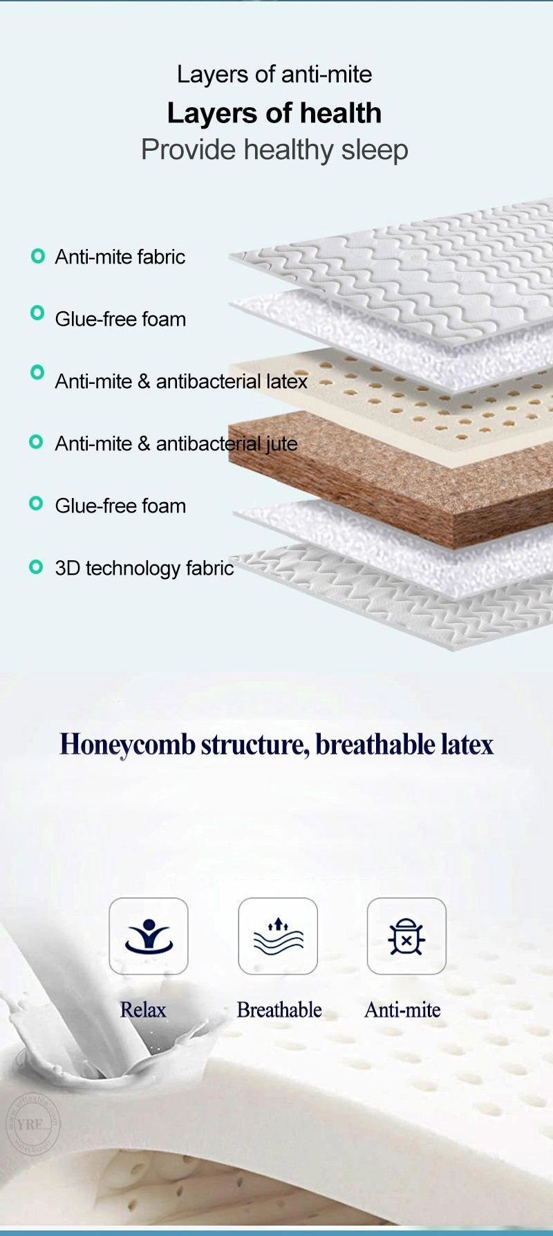 Spine Protection Latex Bed Mattress Two Foldable Bamboo Fiber 8cm Bed Bedroom