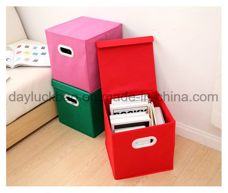 Home Collapsible Custom Non Woven Fabric Cube Storage Box for Shoe Toy