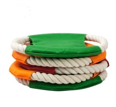 Pet Dog Cotton Rope Frisbee Anti Tooth Training Toy