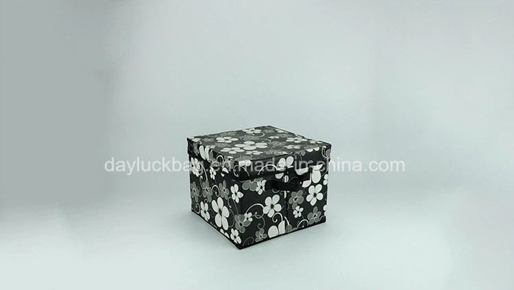 Printed Heavy Duty Canvas Collapsible Storage Fabric Box for Living Room Toy