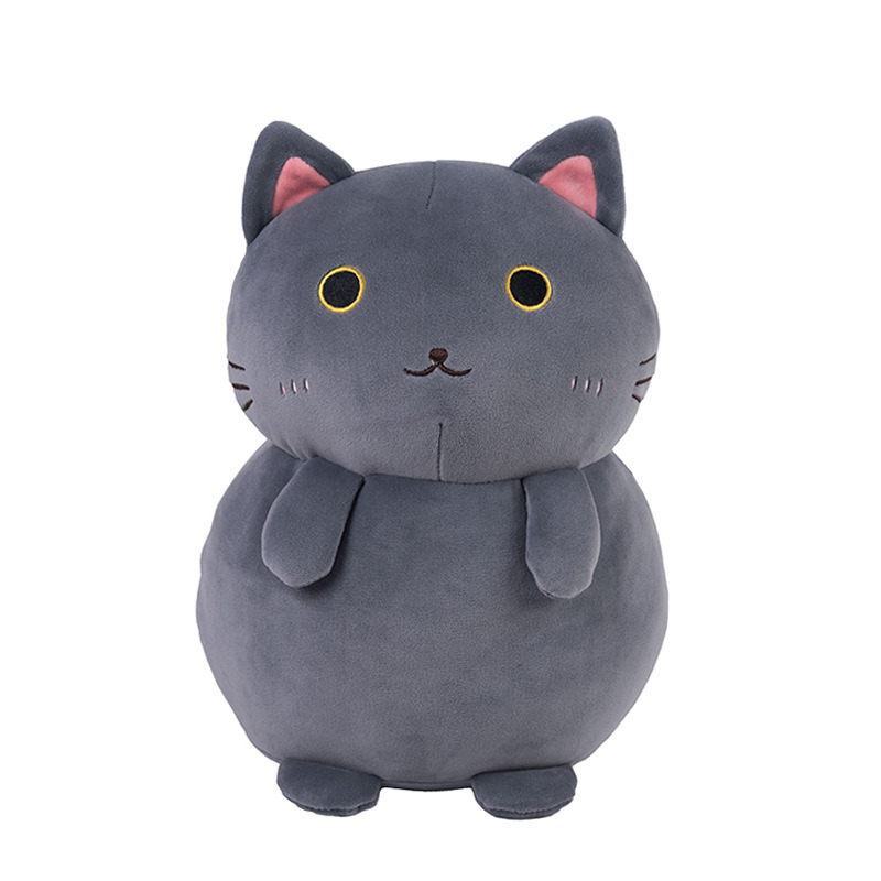 Adorable Soft Stuffed Cat Toy with Round Body Lovely Plush Cat