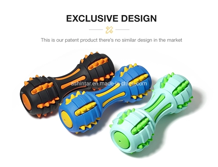 Durable Grinding Teeth Pet Chew Toys Rubber Dumbbell Dog Toys