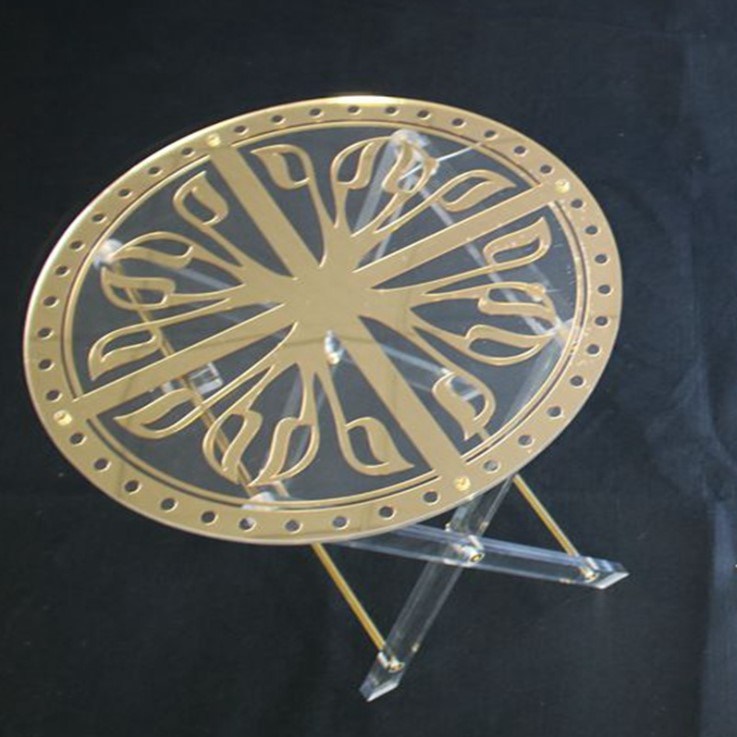 4PCS a Set Double-Side Gold Round Acrylic Folding Table