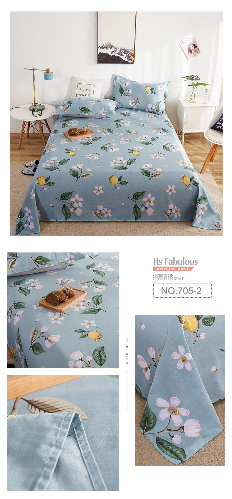 Hot Sale Cotton Queen Size Bedsheet Best Quality for Bedding