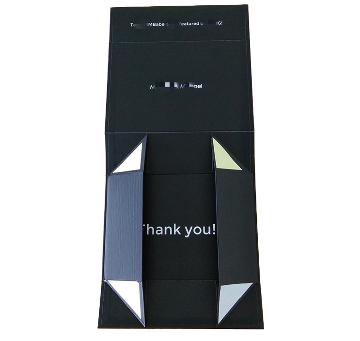 Luxury Soft Touch Smooth Matte Black Foldable Packaging Paper Box