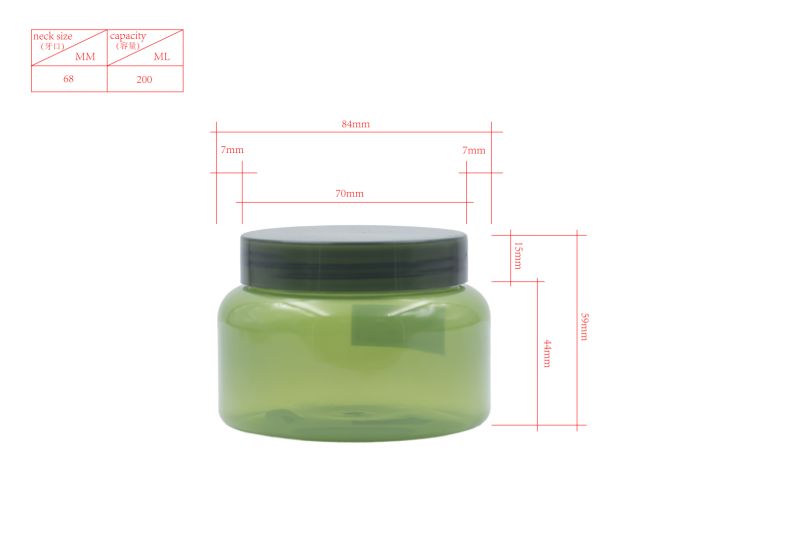 200ml Eco-Friendly Cosmetic Packaging Pet Cream Jar