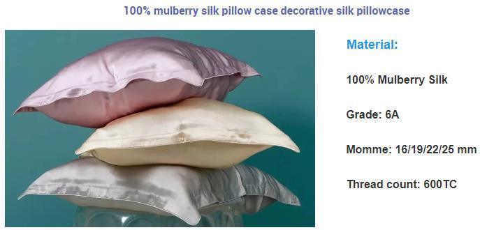 Terse Silk Pillowcase 100% Pure Mulberry Silk Soft Double Silk Pillow Cover