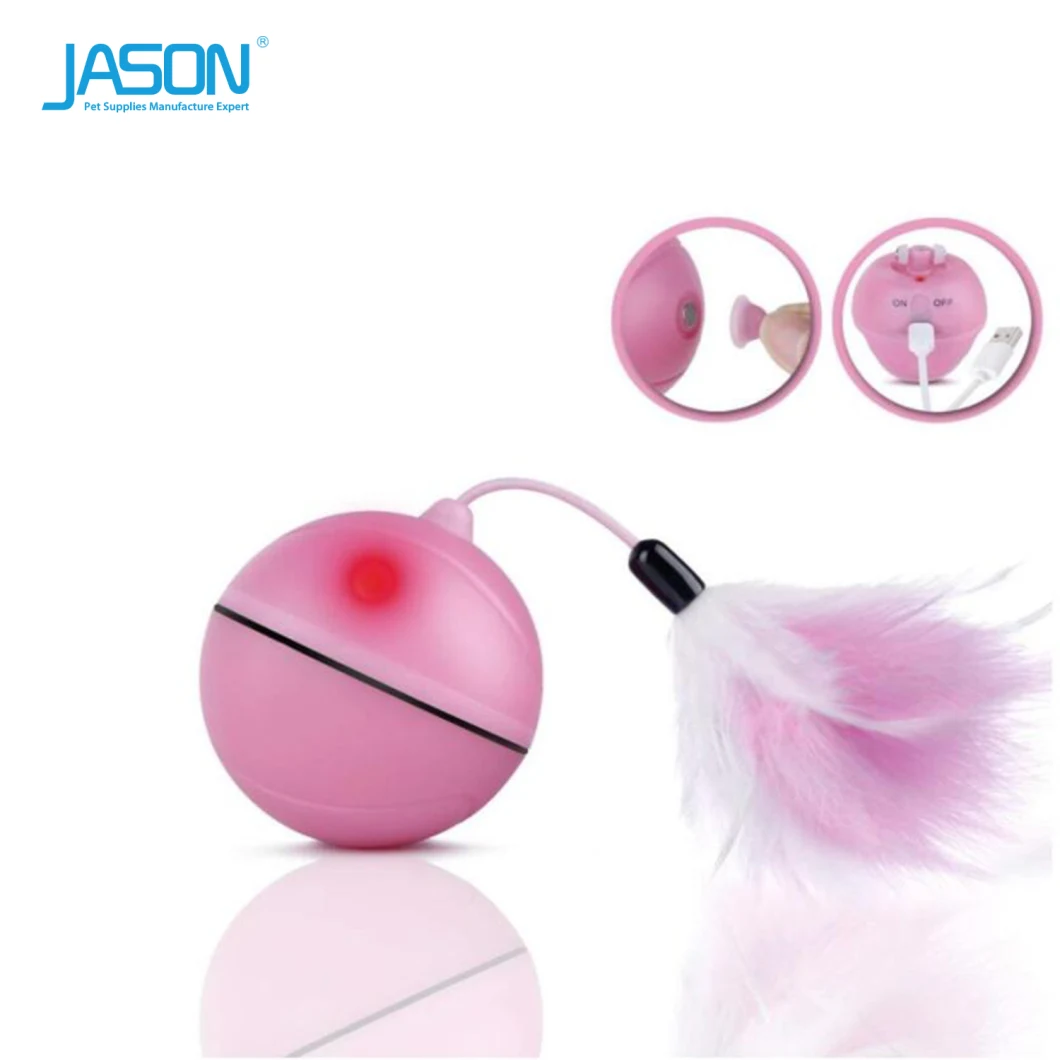 Wholesale Funny Game Cat Toy Ball LED Ball with Feather
