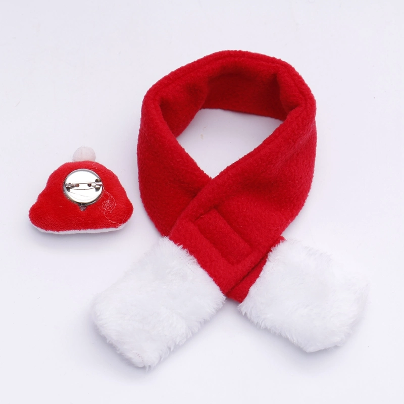 Christmas Pet Supplies Scarf with Santa for Holiday Wedding Party Decoration Supplies Hook Ornament Craft Gifts