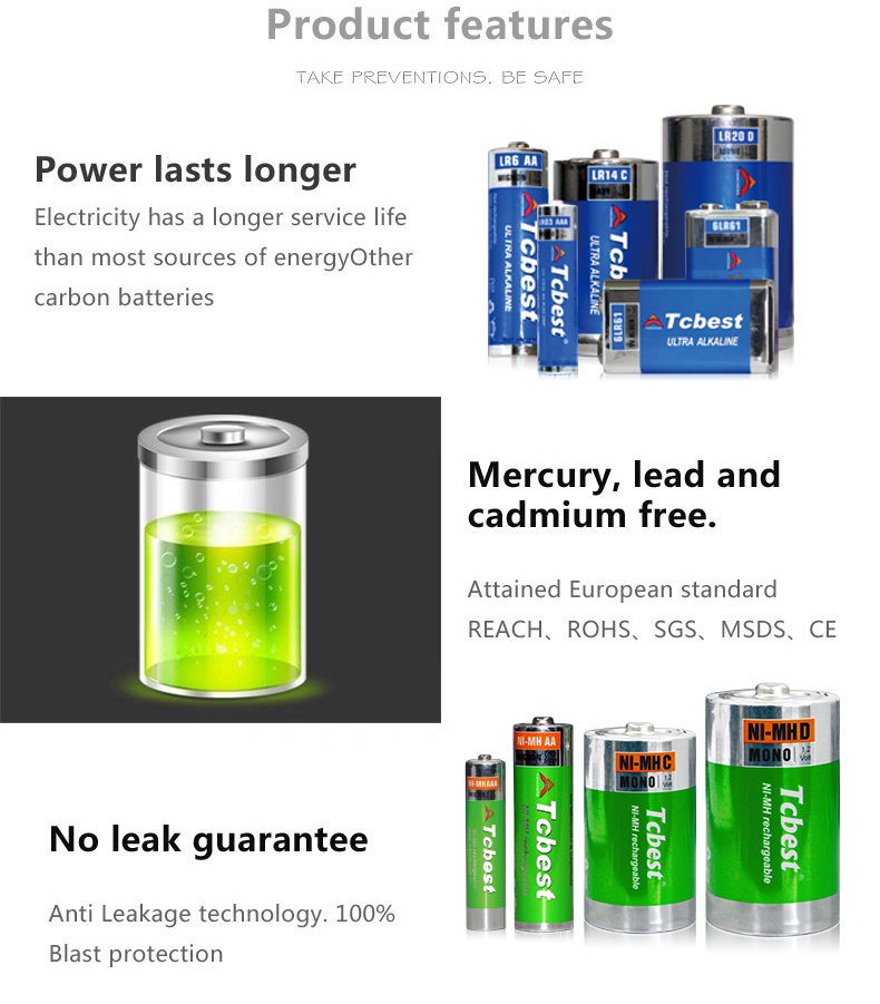 Ni Mh 1.2V 1100mAh Rechargeable Battery for LED Lights Electronic Toys