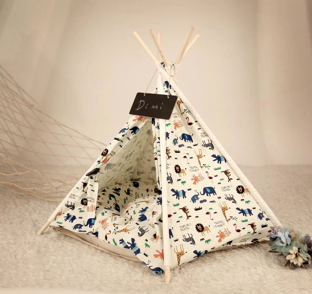Fashion Pet Teepee Washable Durable Foldable Pet House Tent
