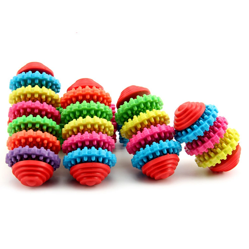 Colorful Rubber Dog Toys Pet Products Pet Toys Chew Pet Dog Puppy Dental Teething Healthy Teeth Gums Toys Ball Dog Games