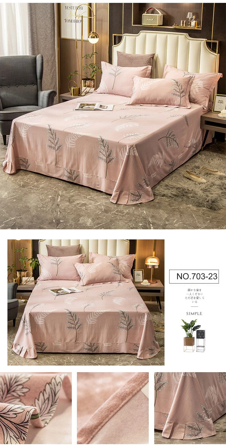 Wholesale Market Bed Sheet Set Cheap Price Comfortable Wrinkle for Twin Bed