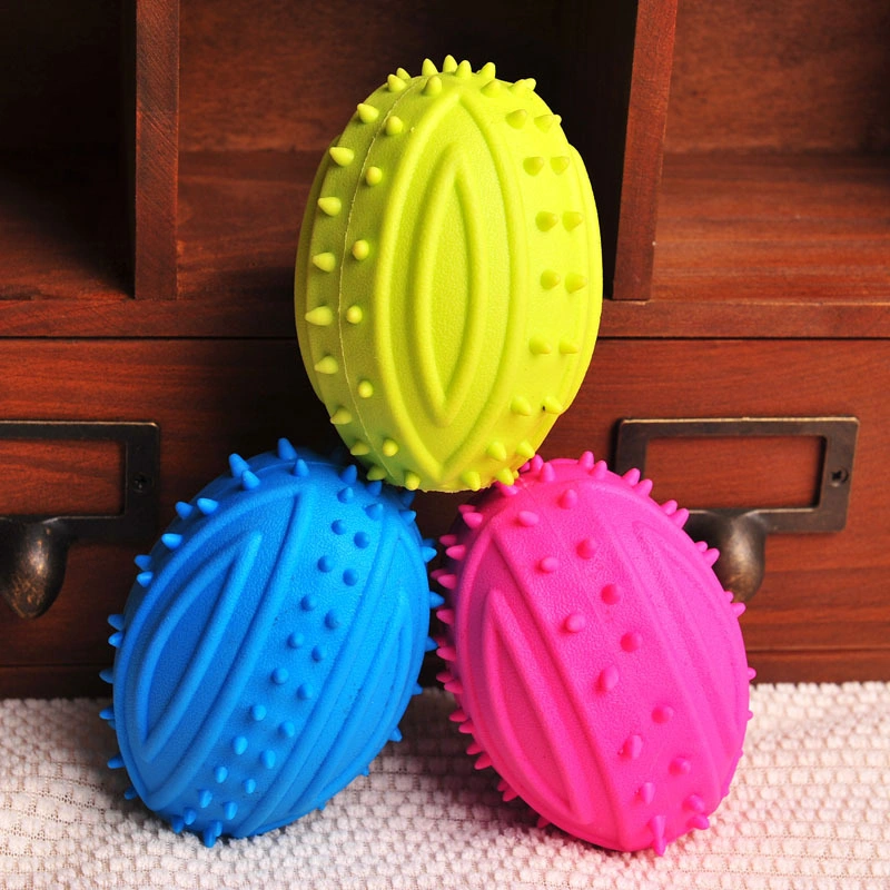 3 Pieces Pet Dog Ball Fetch Ball Chew Toys, Rubber Rugby Ball Football Toy for Small Dogs Esg12720