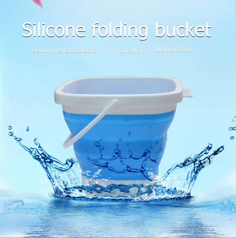 Square Collapsible Bucket 10L Collapsible Plastic Bucket Silicone Collapsible Bucket