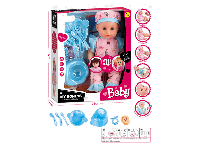 Lovely 14'inch Baby Toys Blinking Eyes Baby Doll Toys