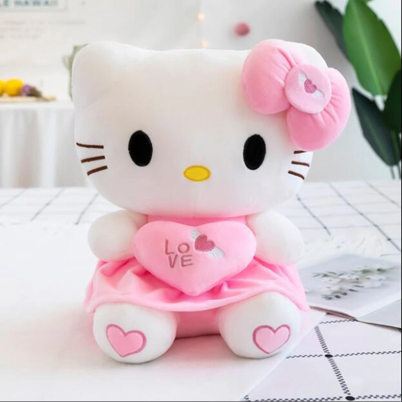 Japan Sanrio Cartoon Cute Soft Hello Kitty Cat Plush Toy for Valentine Gifts