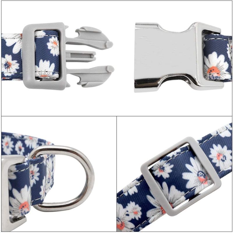 Pattern Female Dog Collar Quick Release Adjustabe Pet Gift Dog Collar