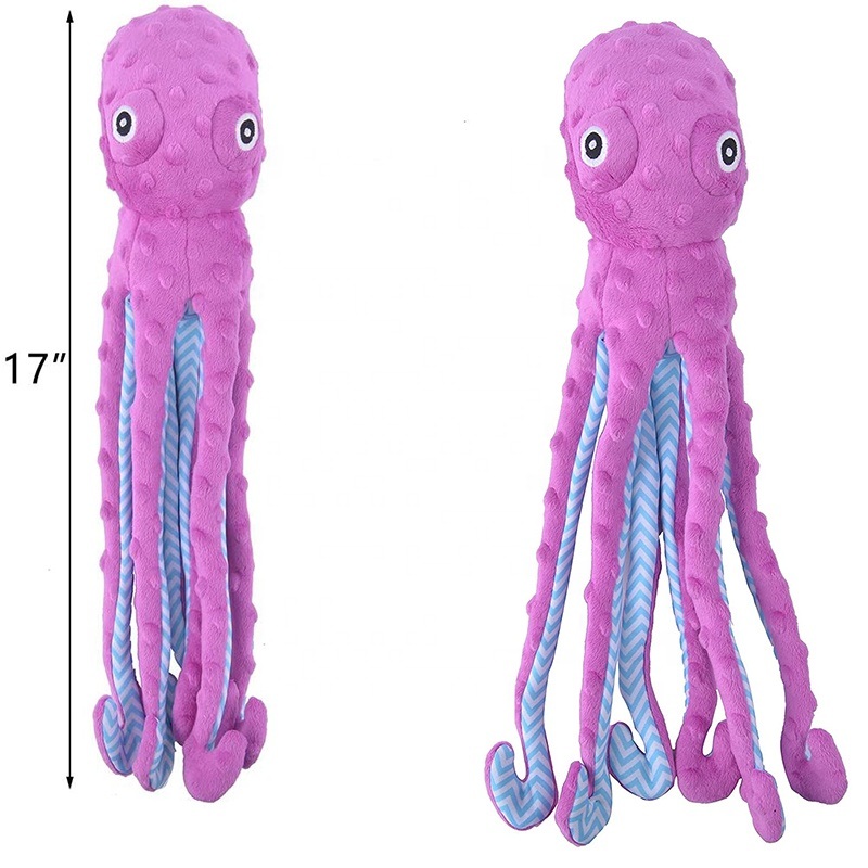 Wholesale No Stuffing Octopus Dog Chew Toys Squeaky Toys Pet Plush Toy