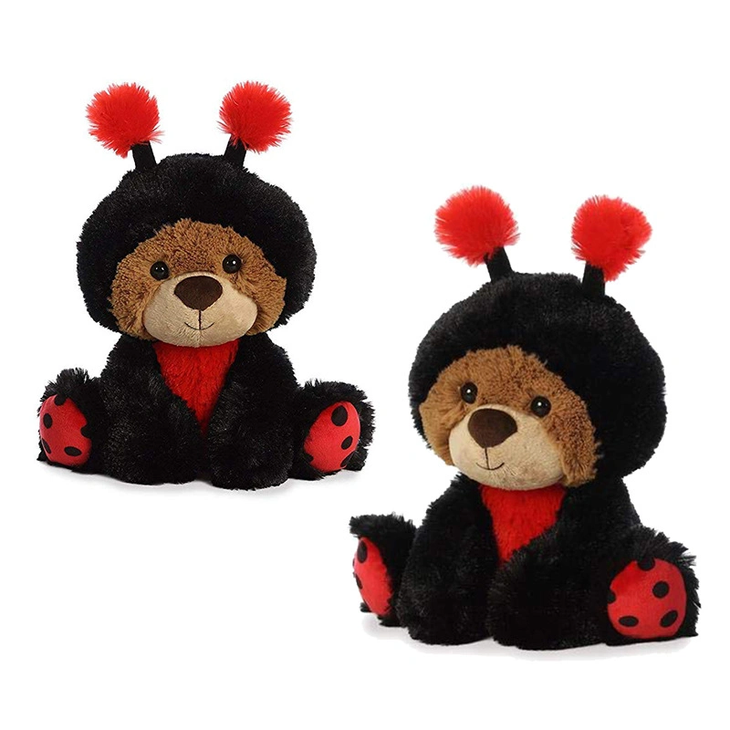 Peluche Mascot Stuffed Animal Customized Plush Bear Animal Toy Plush Red Black Ladybug/Frog/Duck Toy